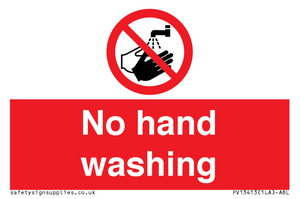 No hand washing